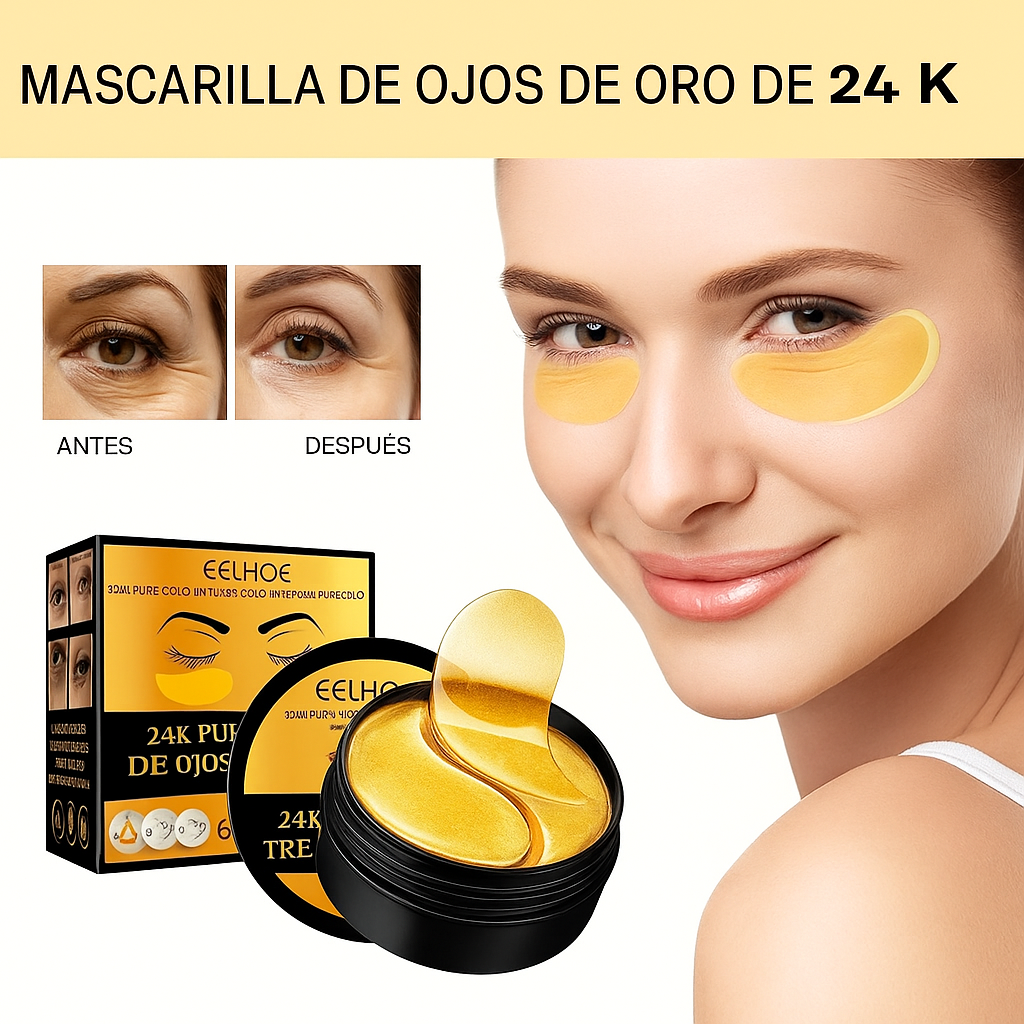 EELHOE Parches de Oro 24K para Ojos