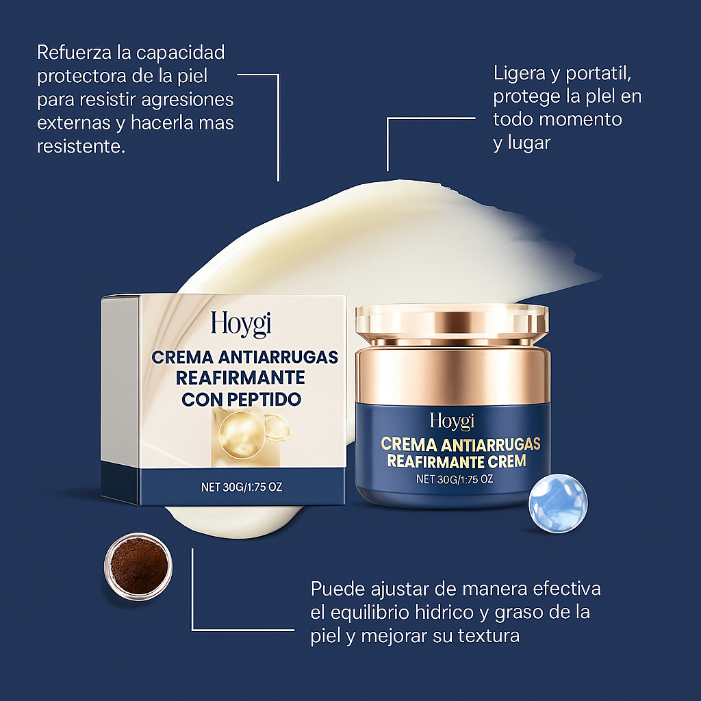Hoygi Crema Reafirmante Antiarrugas con Péptidos – 50g