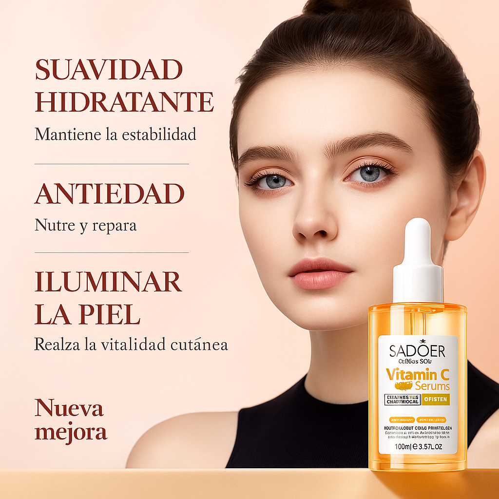 Sérum de Vitamina C SADOER 100 ml – Ilumina, Hidrata y Rejuvenece Tu Piel