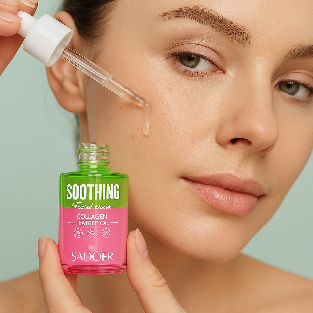 Sérum Facial SADOER 2 en 1 con Aceite de Árbol de Té + Colágeno