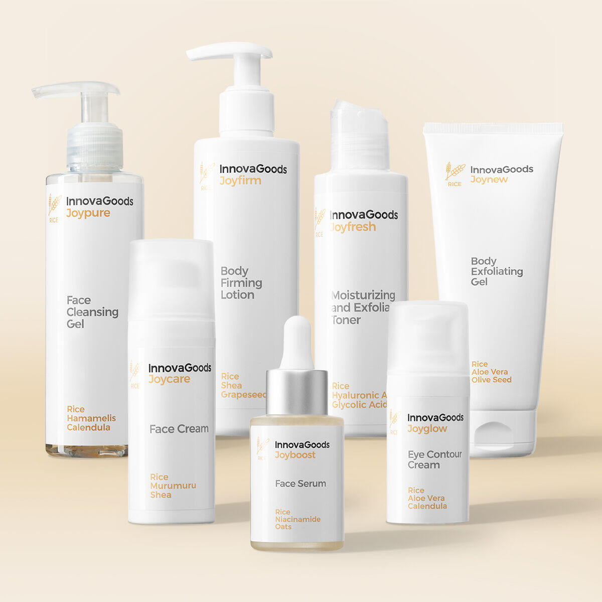 Pack de Rutina Facial y Corporal Rice InnovaGoods